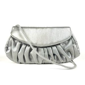 Style & Co Silver Satin Evening Clutch